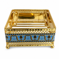 96 Pieces Decorative Square Tissue Box Holder, Gold and Blue, 1 Piece