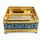 96 Pieces Decorative Square Tissue Box Holder, Gold and Blue, 1 Piece