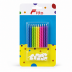240 Pieces Birthday Candles with Holders, 10 Pieces, Assorted Colours for Cake and Party Decoration