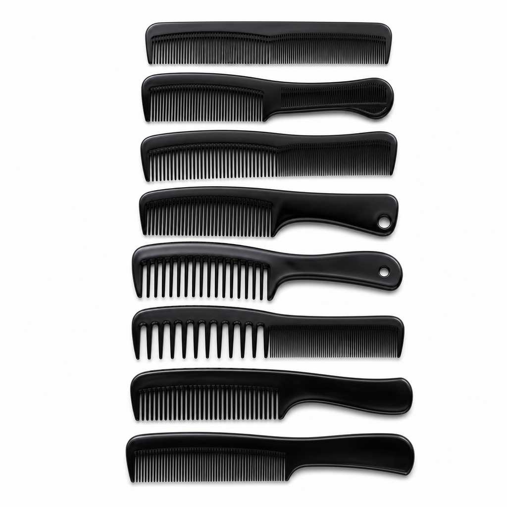 96 Pieces Hair Combs Set, Black, 12-Piece Collection for Styling and Grooming