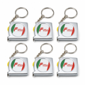 120 Pieces Mini Retractable Tape Measure Key Chain, 1 m Each, Silver, 6 Piece