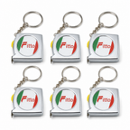 120 Pieces Mini Retractable Tape Measure Key Chain, 1 m Each, Silver, 6 Piece