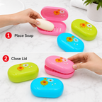 240 Pieces Soap Cases, Plastic Flower Design, 3 Pieces, Pink Green and Blue