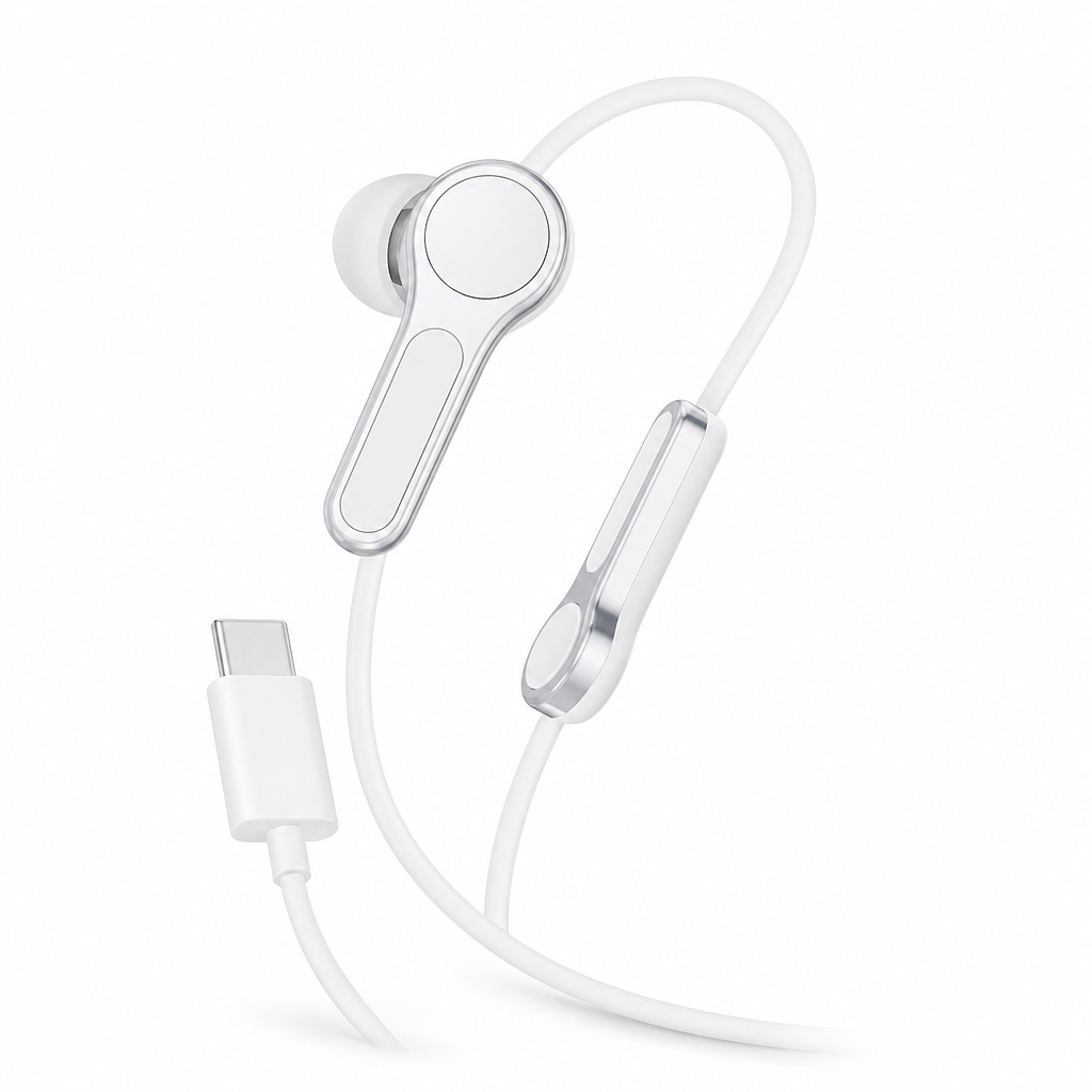 96 Pieces Type-C Wired Earphoneses, Single Pair for Wired Audio Listening