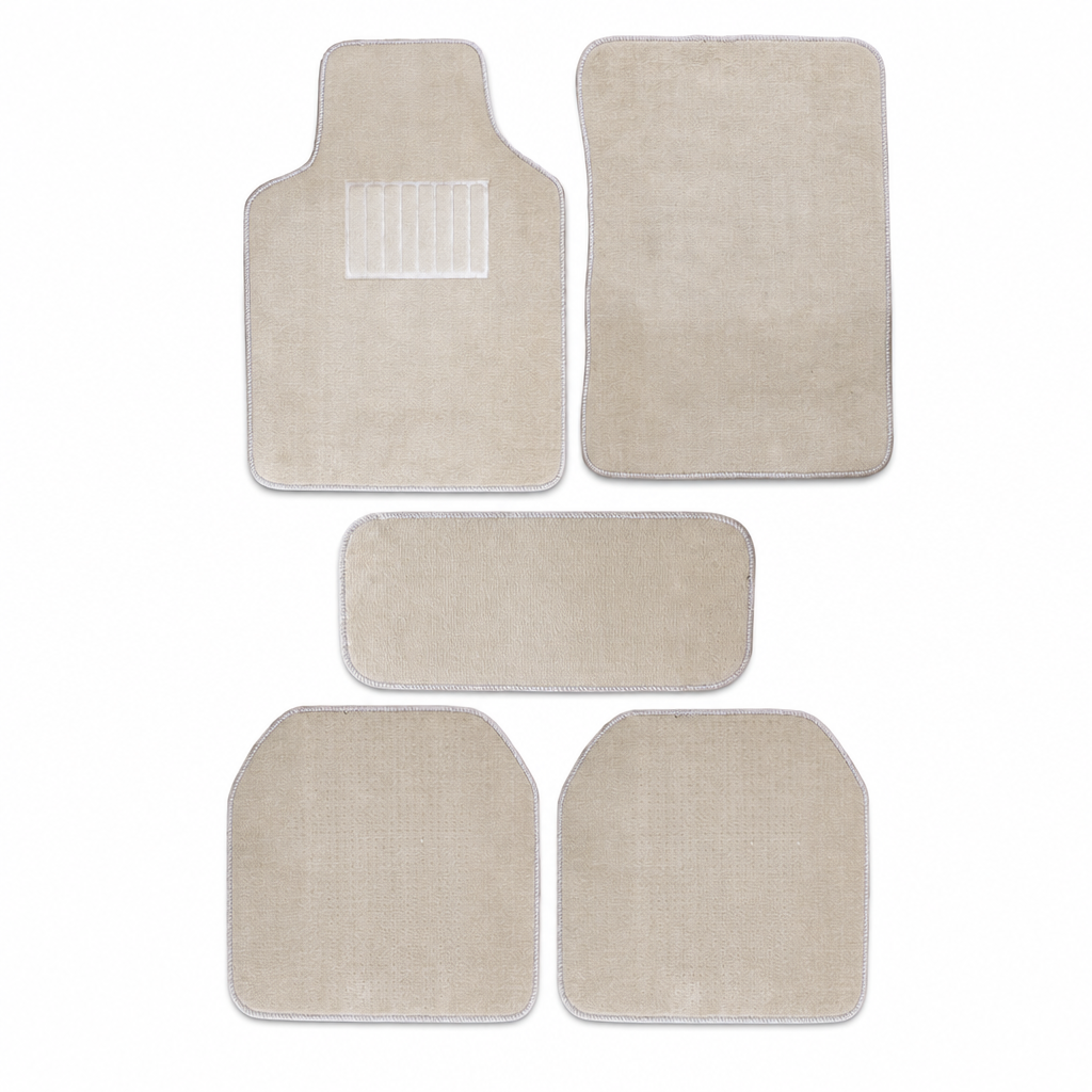 60 Pieces Carpet Universal Car Floor Mat Set, Beige, 5-Piece