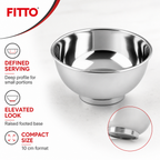 120 Pieces Stainless Steel Deep Footed Bowl, 10 cm, Silver