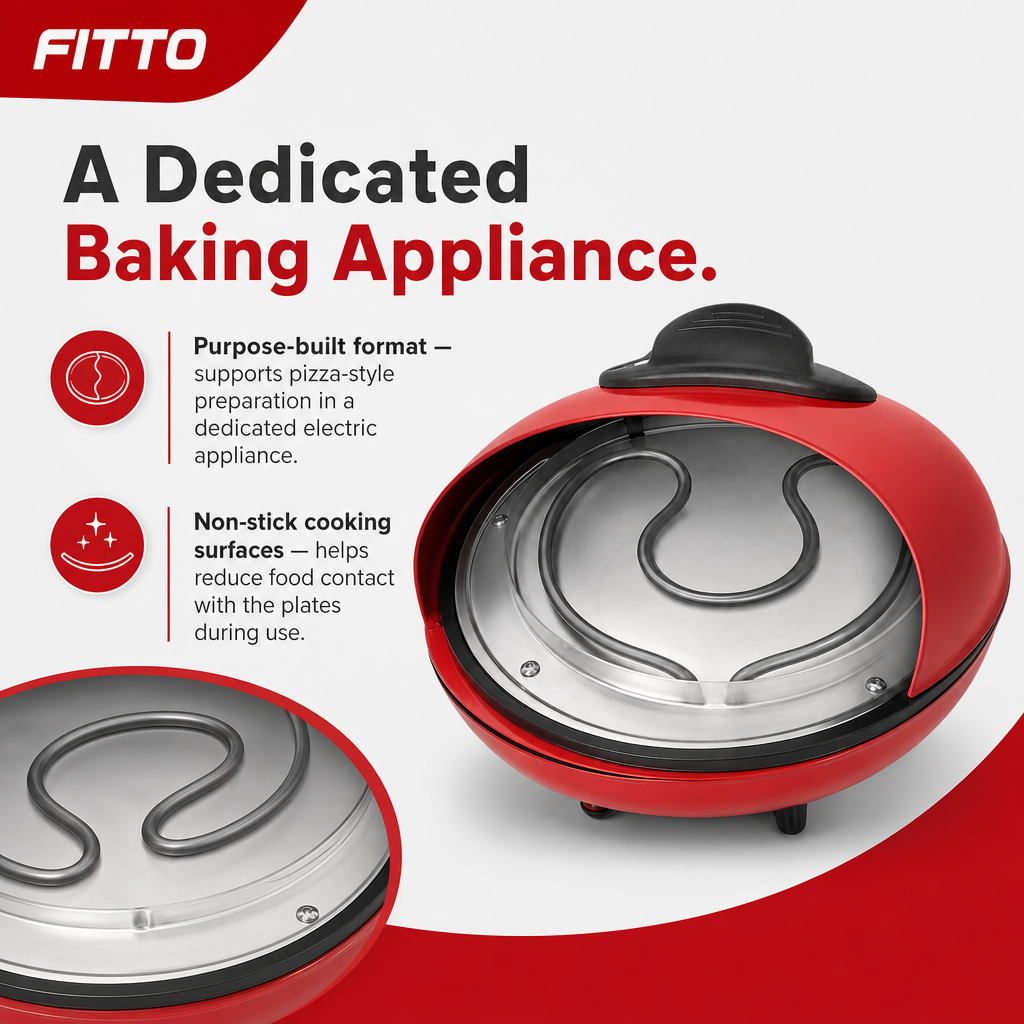 48 Pieces Electric Pizza Maker, 1800 W Red Countertop Appliance with Non-Stick Plates, 1 Piece