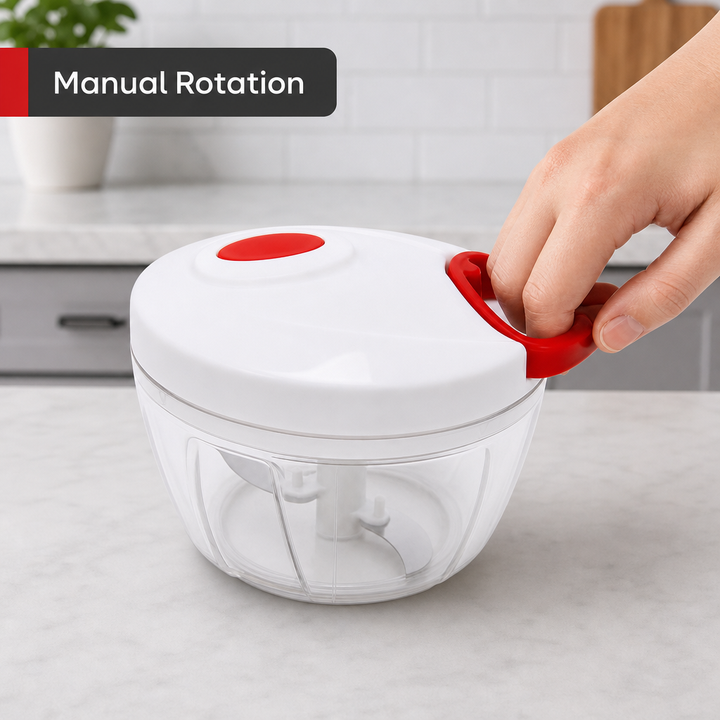 96 Pieces Manual Spin Cutter, Rotating Food Preparation Tools, White and Red, 1 Piece