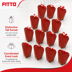 96 Pieces Red Tall Candy Favor Boxes with Ribbon, 5.5 x 5.5 x 13 cm, 12 Pieces