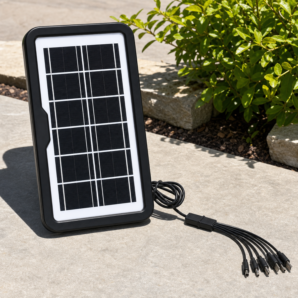 96 Pieces Solar Panels 6V 3.8W with Multi-Head USB Cable, Black, 1 Piece
