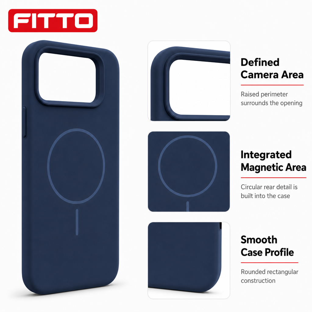 120 Pieces Silicone Magnetic Phone Cases with Raised Camera Protection, Navy Blue