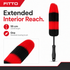 96 Pieces Car Interior Dusting Brush with Long Handle, Red and Black, 55 cm