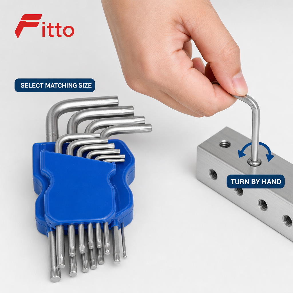 96 Pieces Ball Pointed Hex Key Set T10–T50, Blue and Silver, 9 Pieces