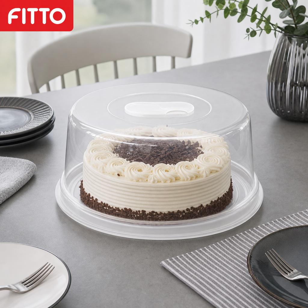 96 Pieces Clear Plastic Cake Covers with Round Base, 30 cm, 1 Piece