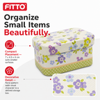 240 Pieces Rectangular Metal Storage Box, White Floral Pattern, 7 x 4.5 x 4 cm, 1 Piece