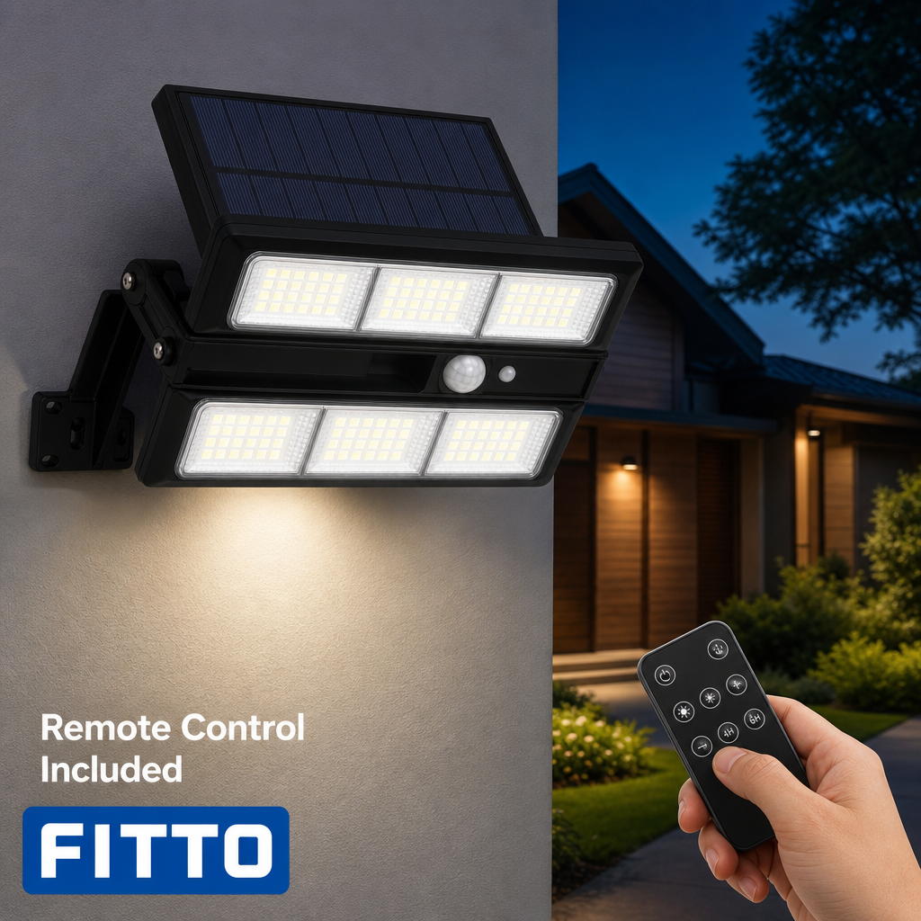 72 Pieces Solar Sensor LED Outdoor Light with Remote Control, Black, 1 Piece