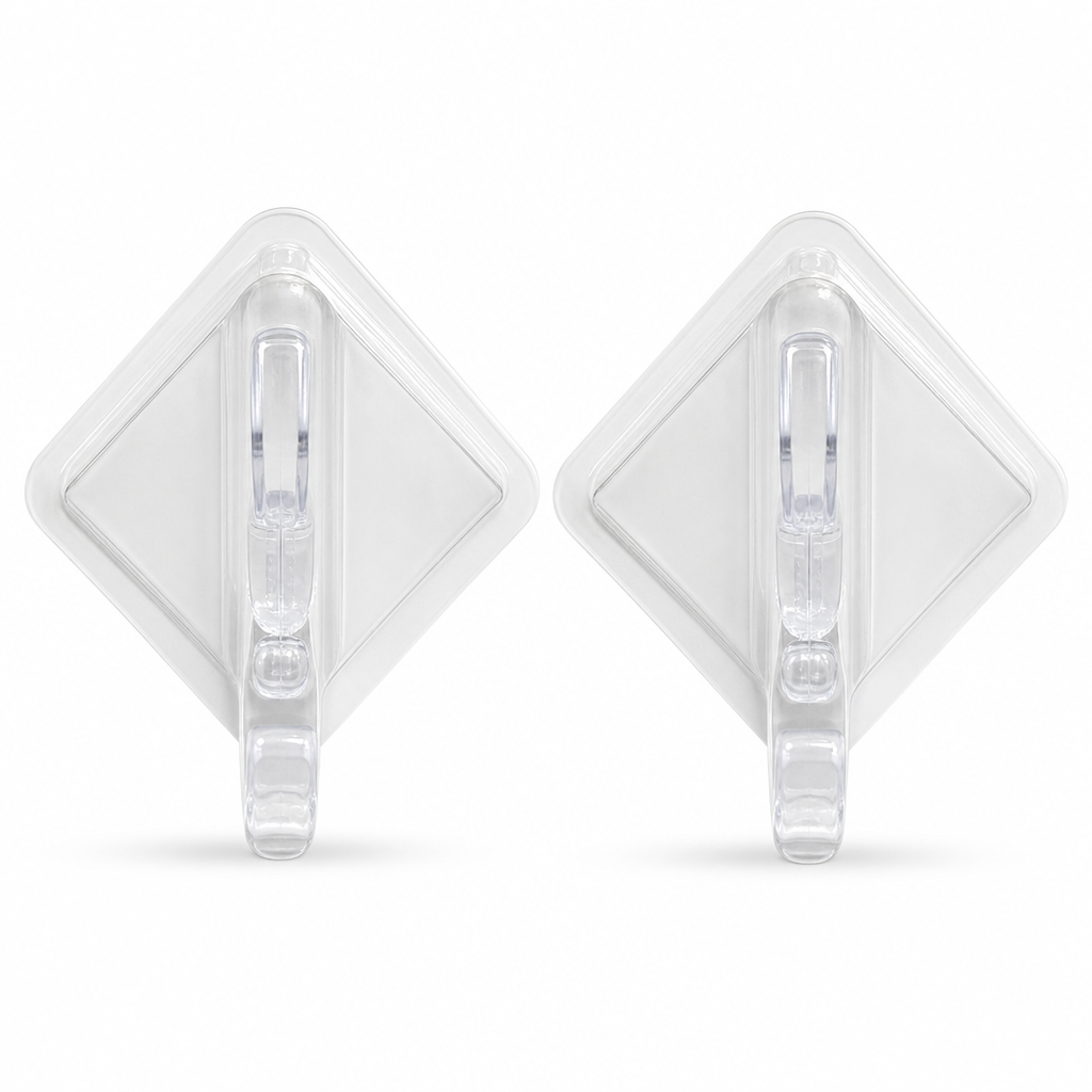 144 Pieces Clear Adhesive Wall Hooks, 2 Pieces, Transparent Utility Hooks for Home Organization