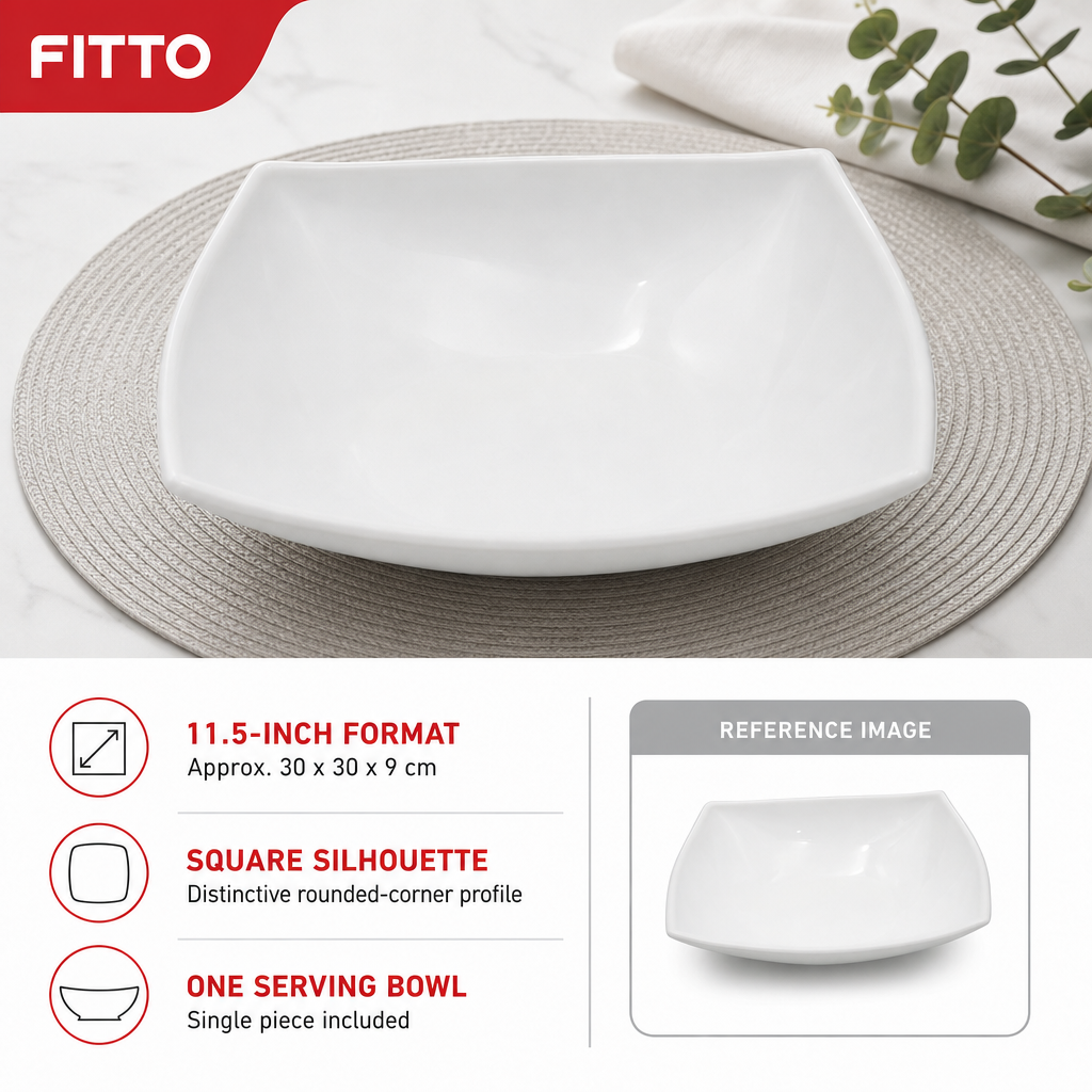 72 Pieces Serving Bowl, White, 11.5 Inch Square Tablewares Dish