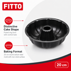 96 Pieces Bundt Cake Mold, 20 cm Fluted Carbon Steel Non-Stick Baking Pan, Black, 1 Piece