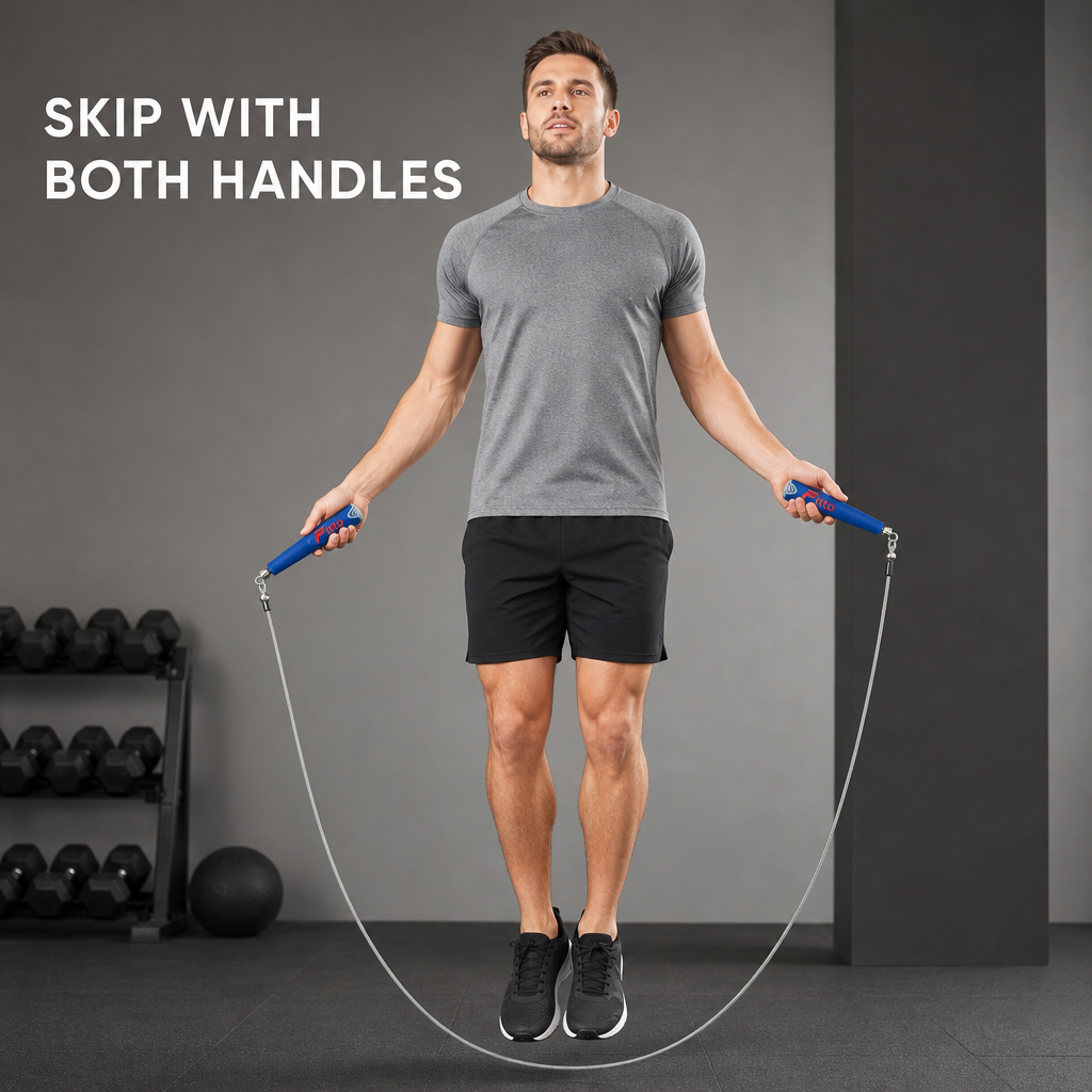 72 Pieces Cable Jump Ropes for Cardio and Fitness, Blue Handles, Single Rope