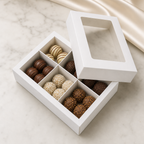 144 Pieces Chocolate Box with 6 Compartments, White, 14.5 x 10.5 x 3.5 cm, 1 Piece