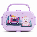 96 Pieces Purple Rectangular Lunch Box with Secure Lid and Handle, 1 Piece, 22 x 17 x 10 cm