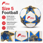 60 Pieces Size 5 Football, Blue and Gold Design, Single Match Ball for Training and Recreational Play