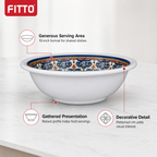 96 Pieces Melamine Salad Bowl, 10 Inch, Decorative Rim Design 2655