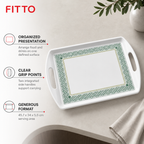 96 Pieces Rectangular Serving Trays with Double Handles, 18 Inch, Gray