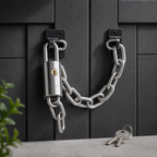 96 Pieces Heavy-Duty Security Chain Lock with Matching Key Padlock, 18 cm, Silver, 1 Piece
