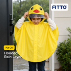 96 Pieces Yellow Duck Rain Ponchos with Hood and Transparent Brim for Young Wearers