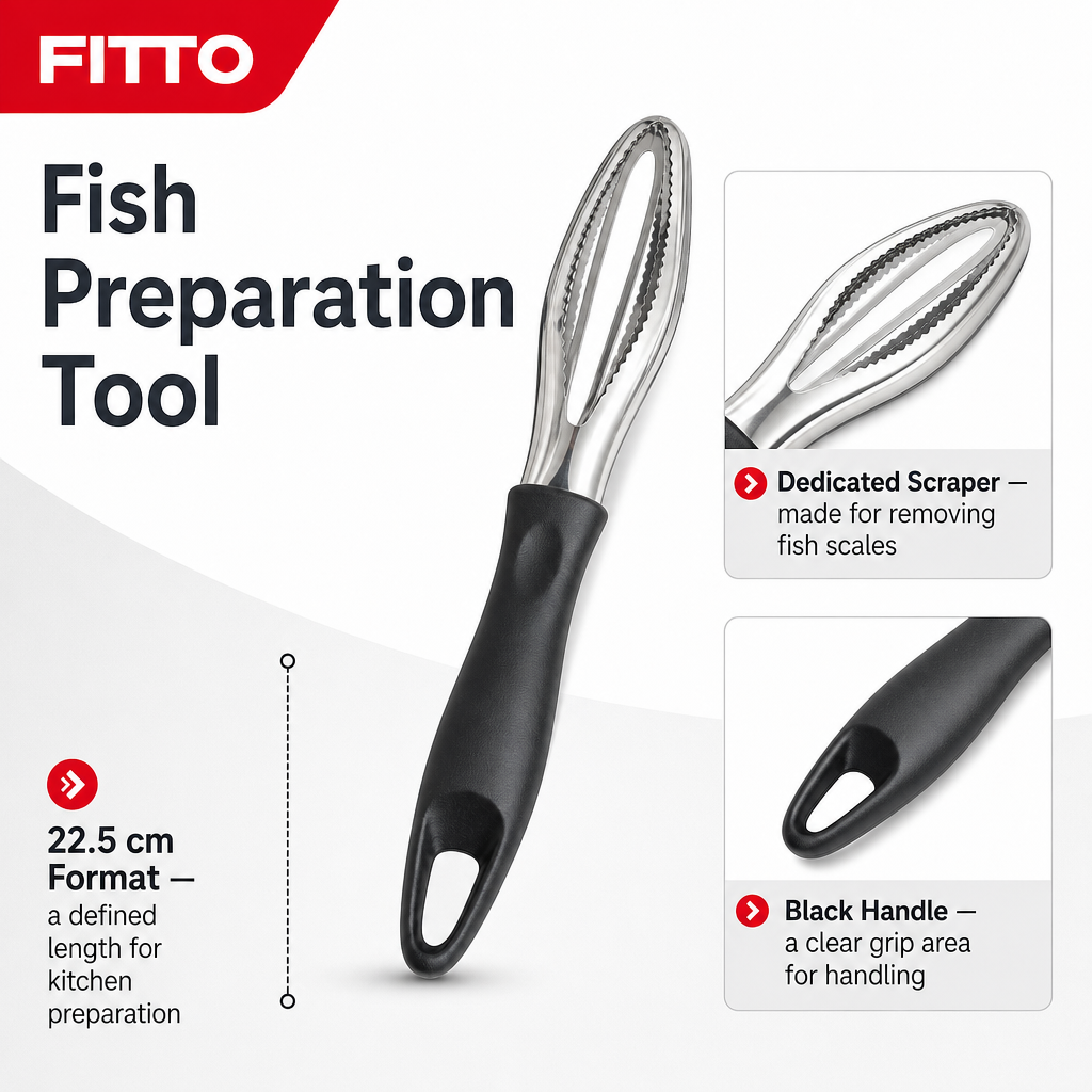 120 Pieces Fish Scale Scrapers, Black and Silver Stainless Steel Kitchen Tool, 22.5 cm, 1 Piece