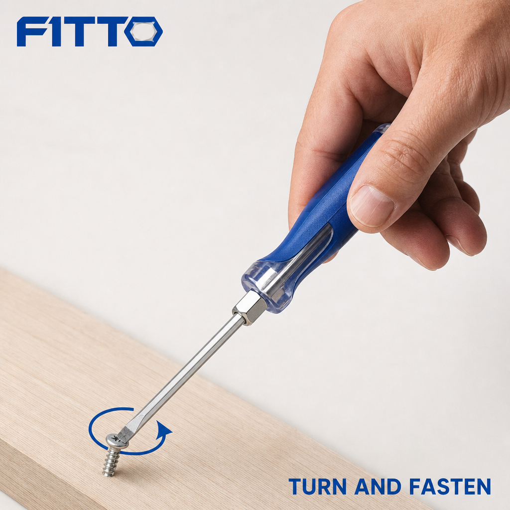 144 Pieces Slim Hand Screwdriver, Double-Sided Design with Comfort Grip, 23 cm, Blue and Silver, 1 Piece