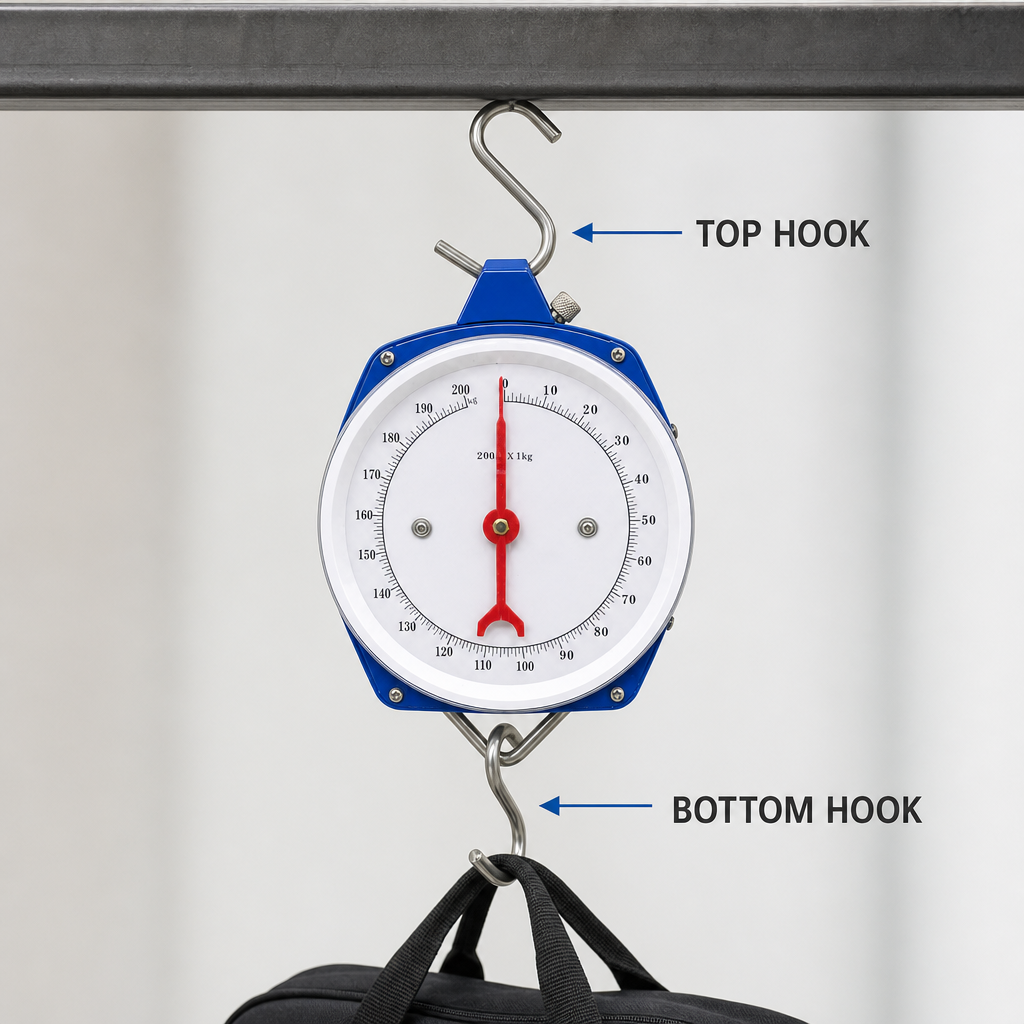 72 Pieces Dial Hanging Scales with Hook, 100 kg Capacity, Blue and White, 1 Unit