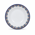120 Pieces Melamine Dinner Plate, 8 Inch, Round White Plate with Decorative Multicolor Rim
