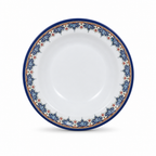120 Pieces Melamine Dinner Plate, 8 Inch, Round White Plate with Decorative Multicolor Rim