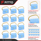 96 Pieces Candy Favor Boxes Blue Handbag Style with Cord Handle 12.5 x 5.5 x 8 cm 12 Pieces
