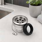 144 Pieces Stainless Steel Sink Waste Drain, 32 mm Outlet, Silver and Black, 1 Set