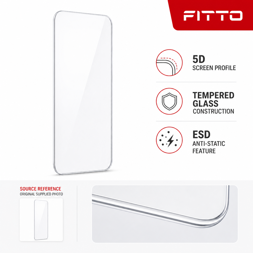 96 Pieces 5D Tempered Glass Screen Protectors for Smartphone, ESD Anti-Static, 1 Pack