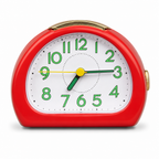 96 Pieces Red Square Quartz Alarm Clocks with Large Green Numbers, Rounded Design for Bedroom or Desk