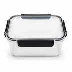 72 Pieces Food Storage Containers, Leak-Proof Sealed Design, 2200 mL, Clear Rectangular Container with Side Clips, 24 x 17 x 8 cm