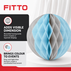 240 Pieces Paper Honeycomb Ball Decoration, Grey And Light Blue, 25 cm, 1 Piece