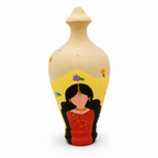 96 Pieces Hand-Painted Decorative Bottle Vase with Portrait Design, 18 cm