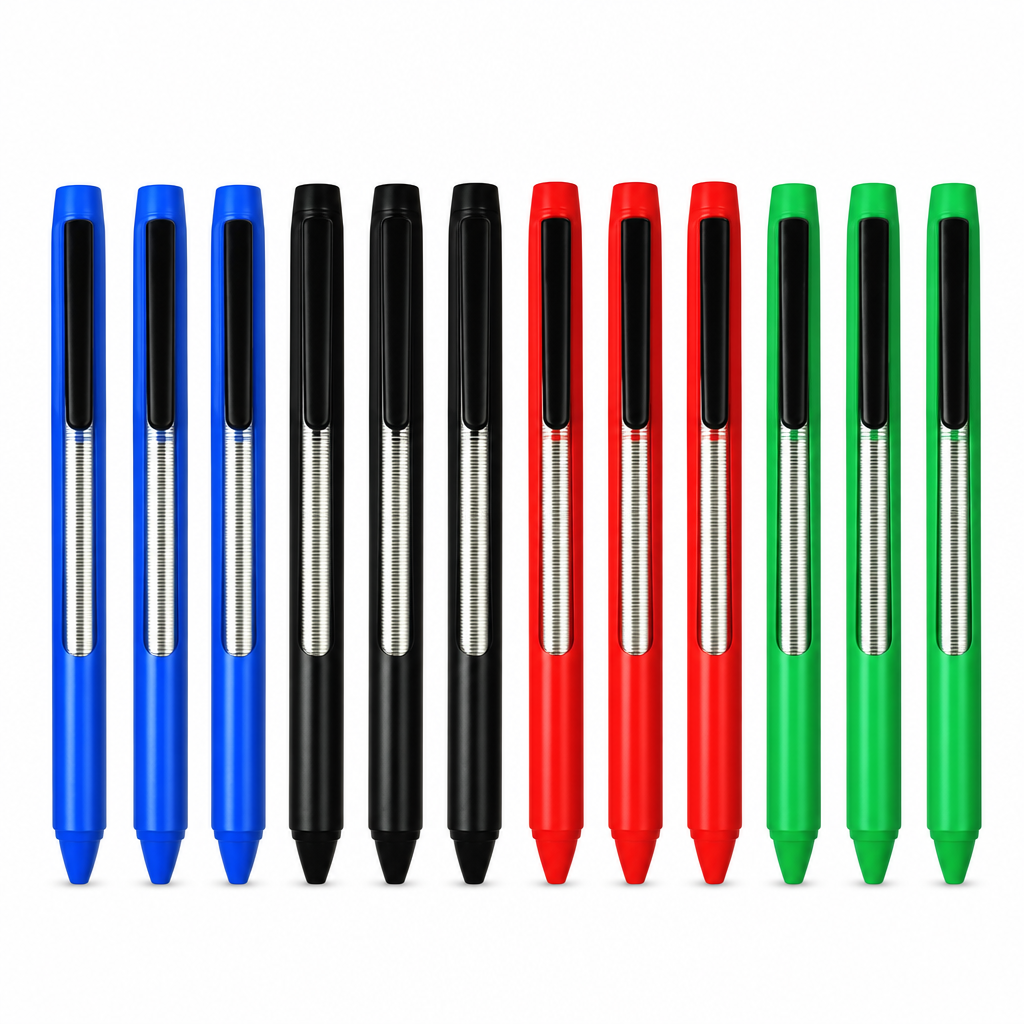 96 Pieces Gel Pens, Arrow Tip, 0.7 mm, Assorted Colours, 12-Pack