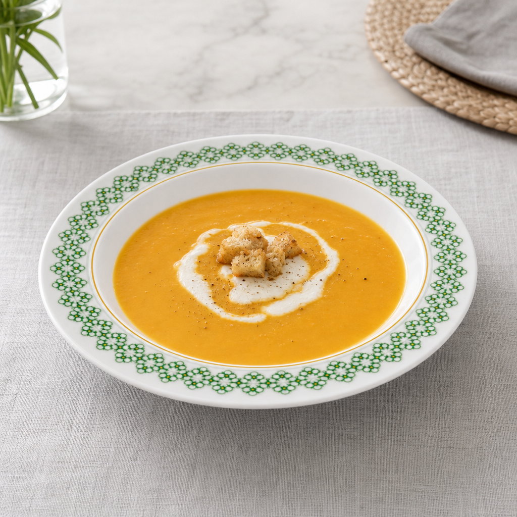 120 Pieces Soup Plate, 8 Inch, White with Green and Yellow Pattern