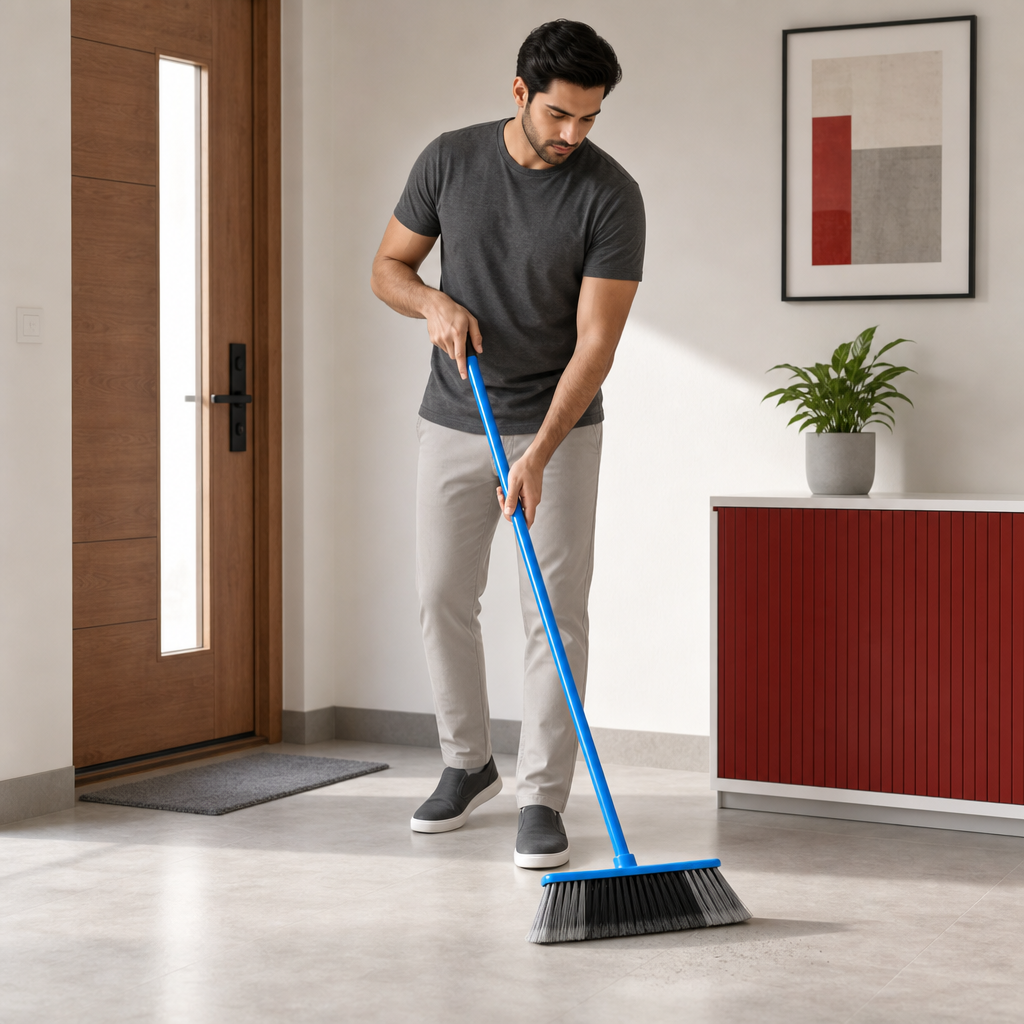 96 Pieces Indoor Broom with Iron Handle, Assorted Colour, 120 cm