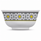120 Pieces Melamine Rice Bowl, 4.5 Inch, Floral Pattern, White and Grey
