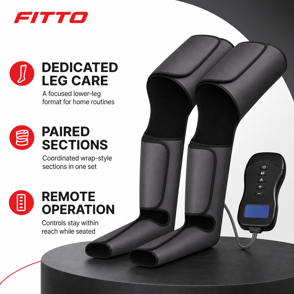 48 Pieces Air Compression Leg Massager with Remote Control, Black and Grey, 1 Set