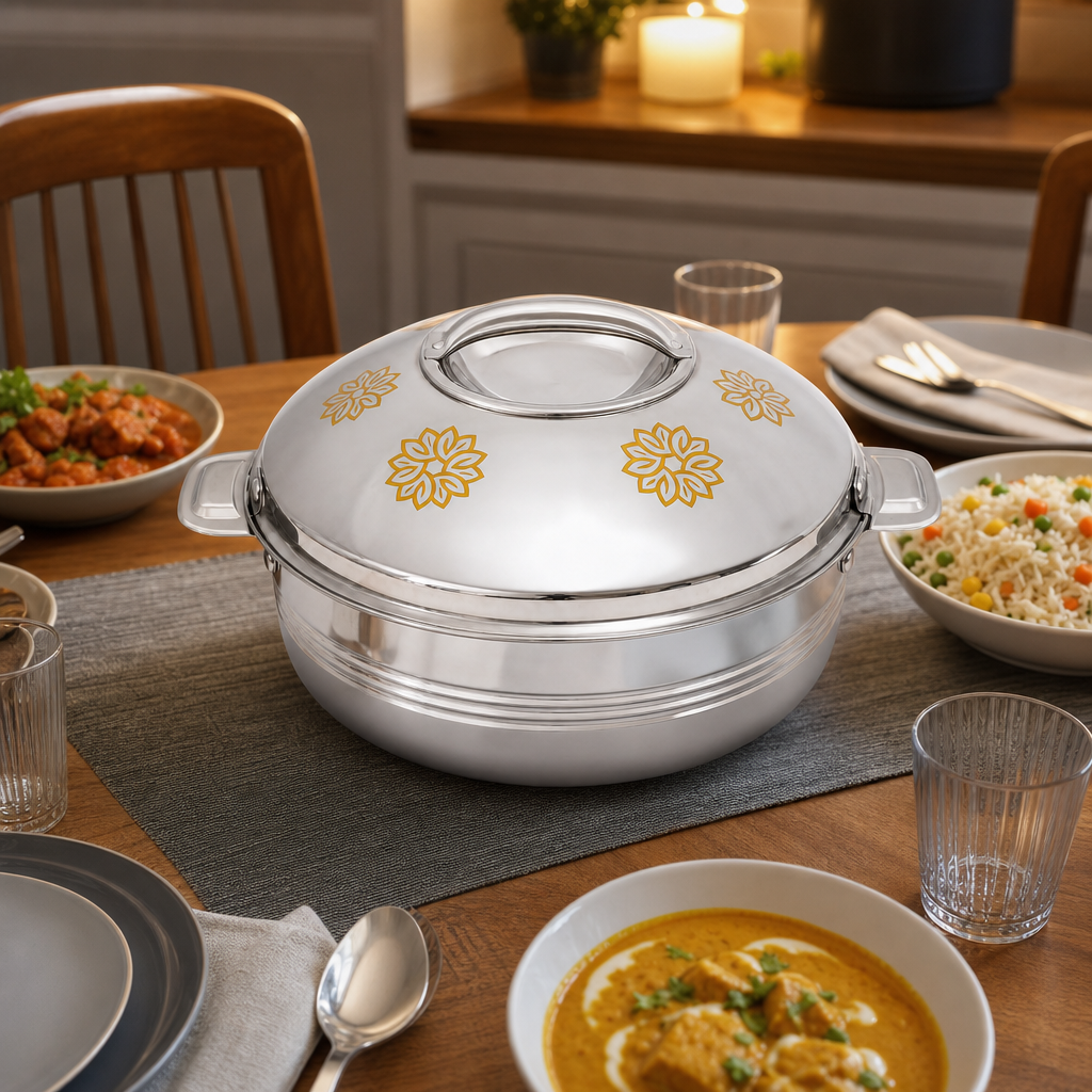 60 Pieces Stainless Steel Insulated Hot Pots, 2500 ml, Round Serving Container, 1 Piece