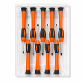96 Pieces Precision Screwdriver Set with Slotted & Phillips Drivers, 15 cm Each, Orange and Black, 10-Piece Set